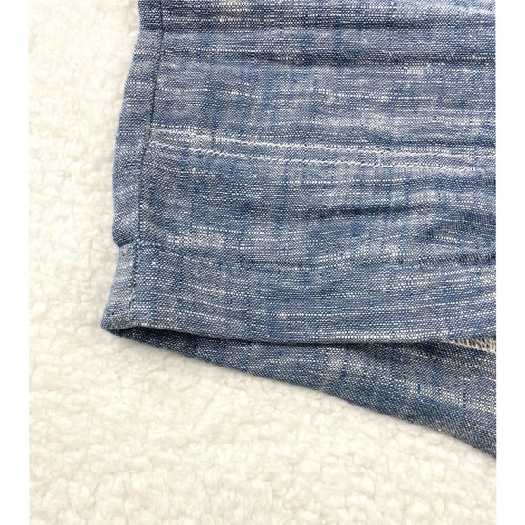 FRENCH CONNECTION • Blue Linen High-Waisted Shorts - Picture 7 of 13